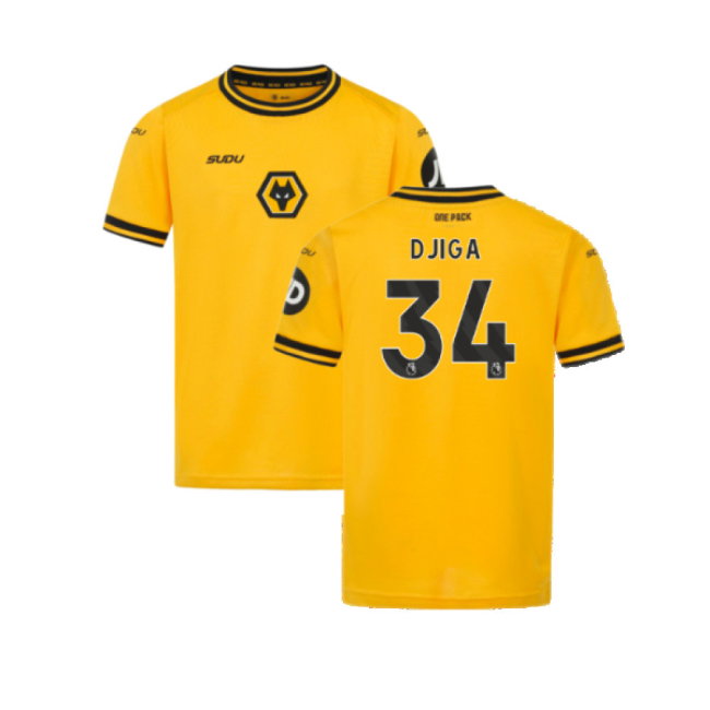 2024-2025 Wolves Home Shirt (Kids) (Djiga 34)-SoccerKits Hub | Buy Soccer Jerseys Online